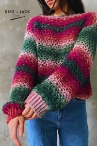 Mesh net crochet sweater