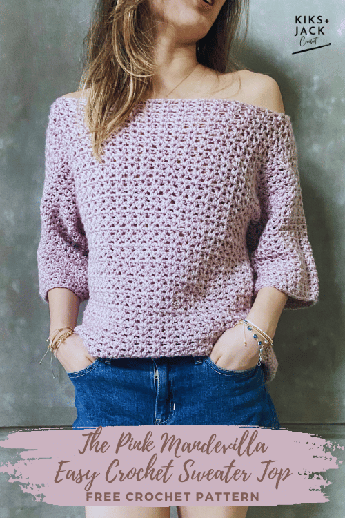 Pink Mandevilla Easy Crochet Sweater Top Free Pattern