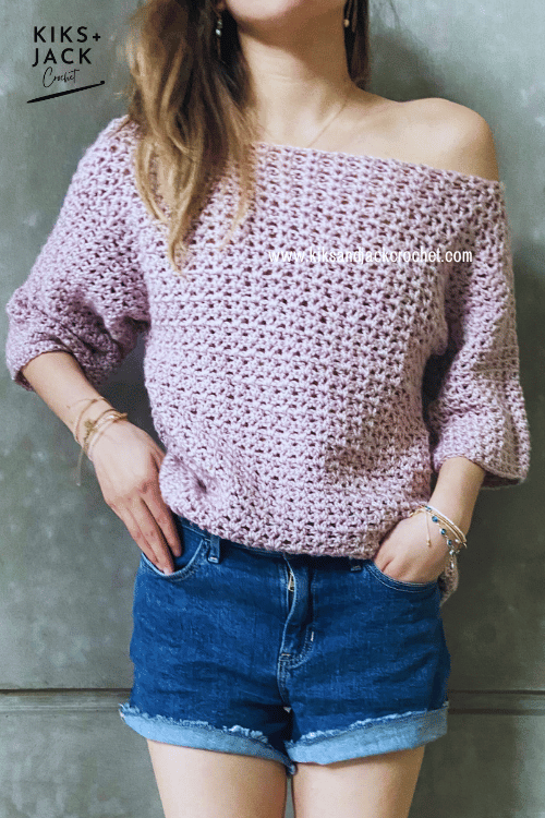 Pink Mandevilla Easy Crochet Sweater Top Free Pattern
