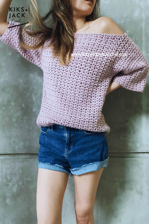 Pink Mandevilla Easy Crochet Sweater Top Free Pattern