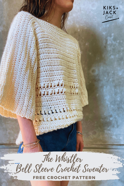 Whistler Bell Sleeve Crochet Sweater Free Pattern