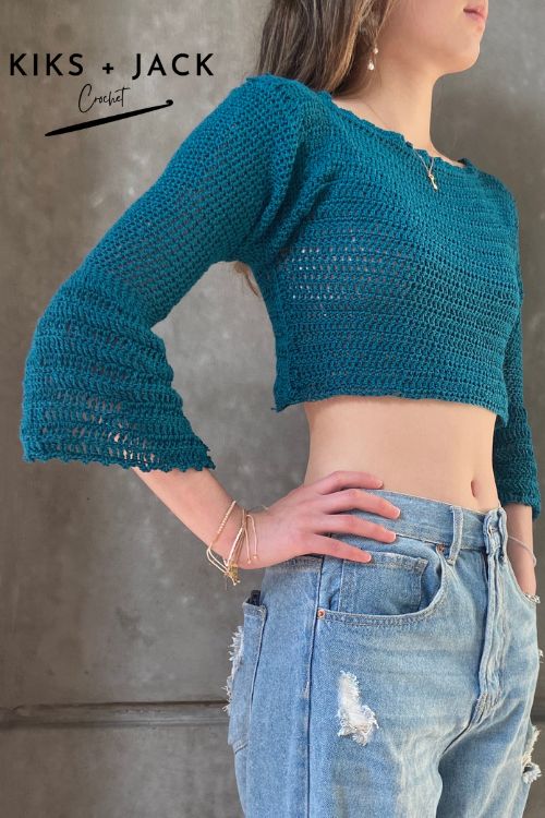 Boho Bell Sleeve Crochet Top