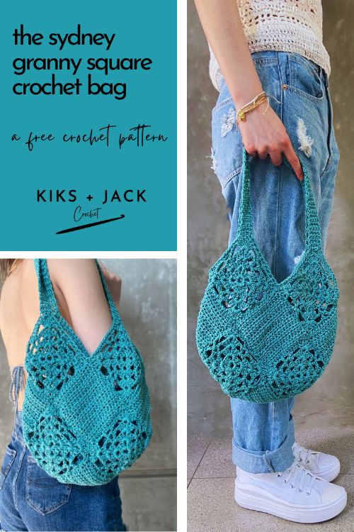 Easy Granny Square Crochet Bag free pattern