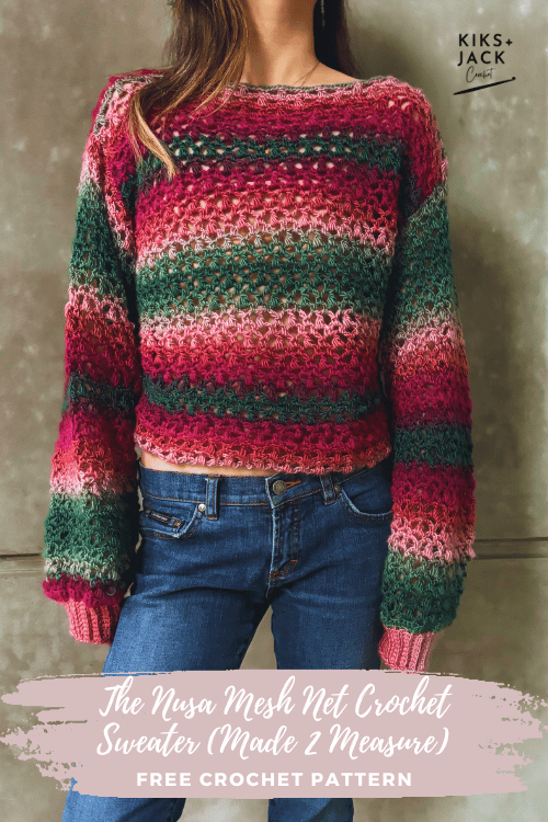 Mesh net crochet sweater Free Pattern