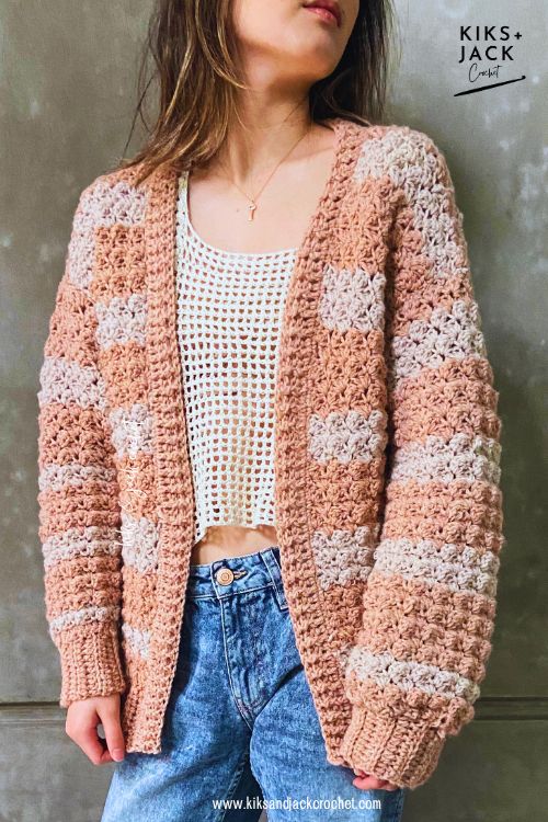Easy Chunky Crochet Cardigan Free Pattern - Kiks and Jack Crochet