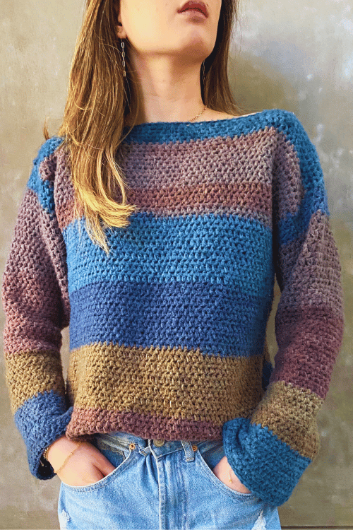 Your First Crochet Beginner Sweater Free Pattern