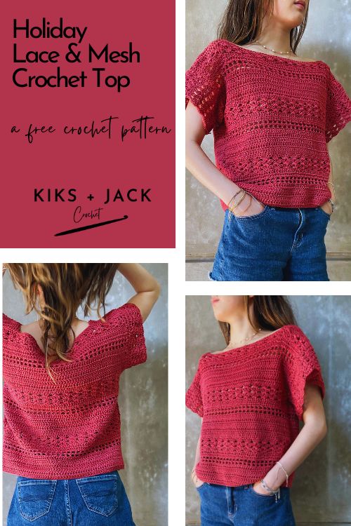 Lace and Mesh Crochet Top Free Pattern