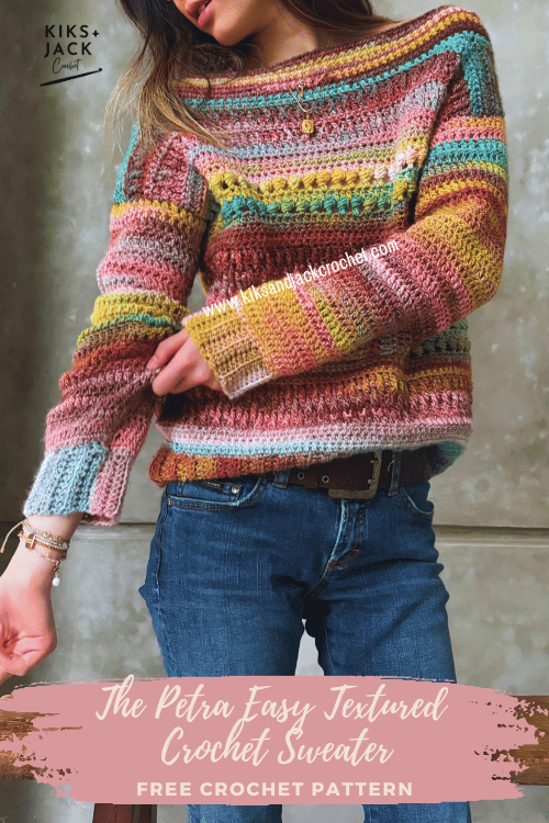 Easy Textured Crochet Sweater Free Pattern