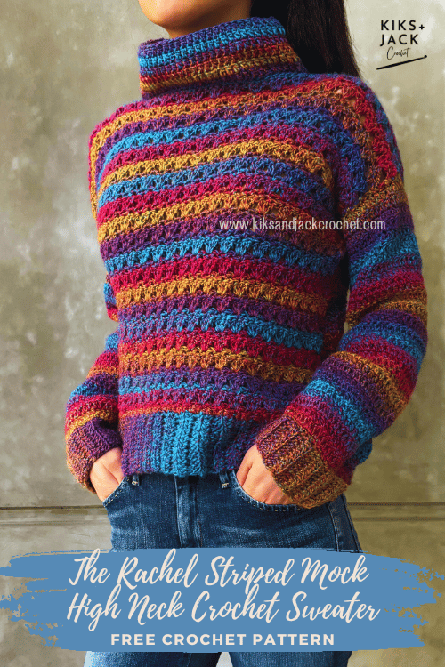 Mock High Neck Crochet Sweater Free Pattern