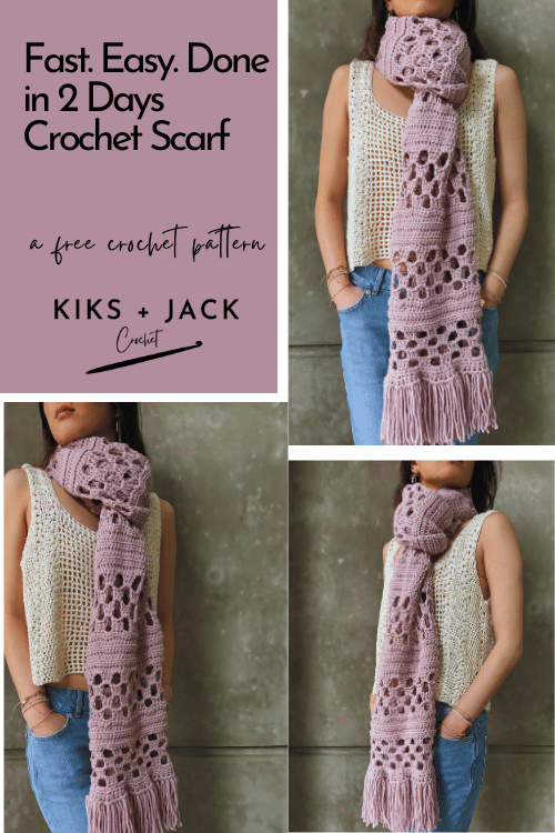 Fast, Easy, Done in 2 Days Crochet Scarf Free Pattern