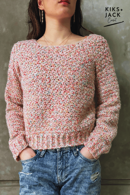 The Field of Flowers Light Simple Beginners Crochet Sweater Free Pattern
