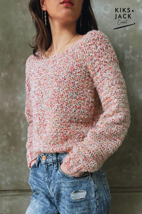 The Field of Flowers Light Simple Beginners Crochet Sweater Free Pattern