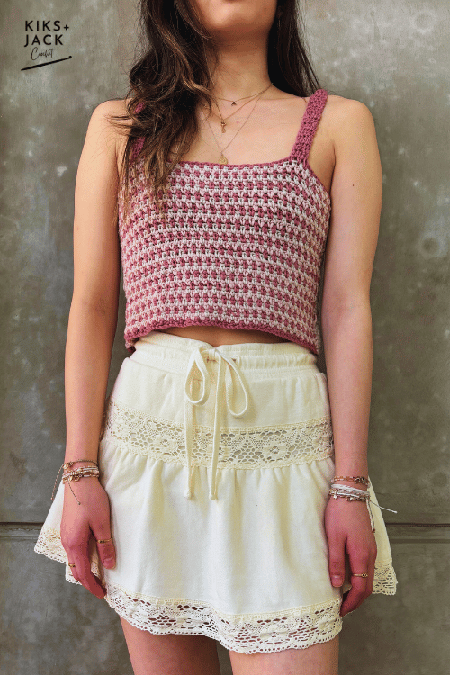 Summer Bay Striped Crochet Crop Top Tank Free Pattern