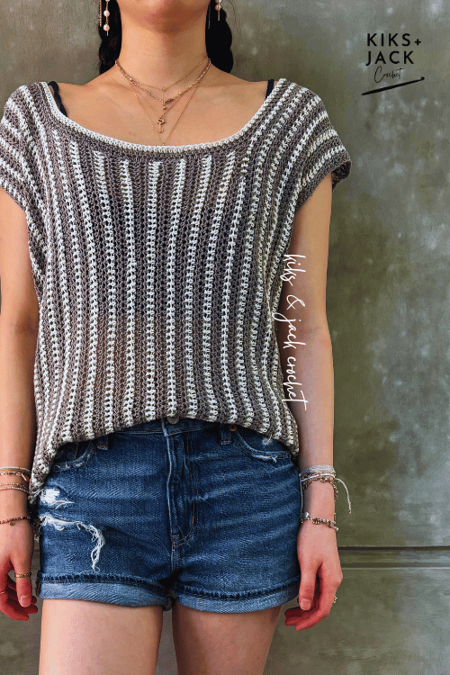 Casey Draping Vertical Stripe Crochet Top Free Pattern