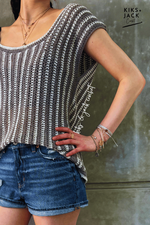 Casey Draping Vertical Stripe Crochet Top Free Pattern