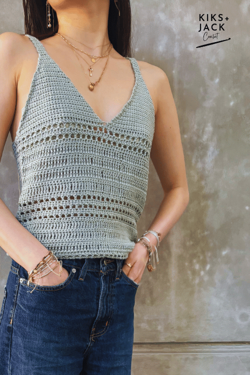 Crochet V Neck Tank Top Free Pattern