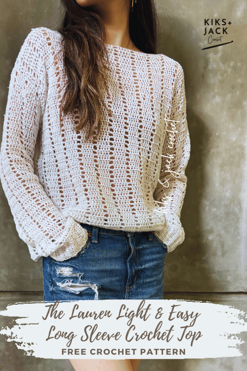 Light Easy Long Sleeve Crochet Top Kiks and Jack Crochet