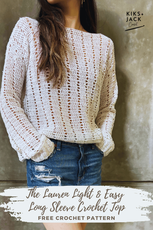 Lauren Light & Easy Long Sleeve Crochet Top Free Pattern