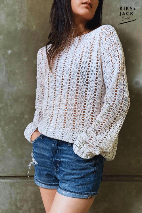 Lauren Light & Easy Long Sleeve Crochet Top Free Pattern