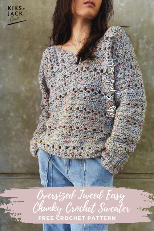 Easy Chunky Crochet Sweater Free Pattern Kiks and Jack Crochet