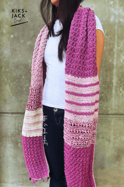 Valentines Easy Oversized Crochet Blanket Scarf Free Pattern