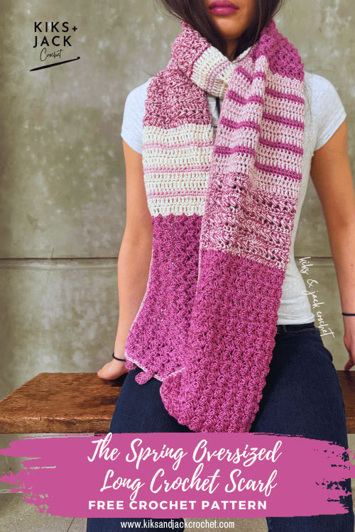 The Spring Oversized Long Crochet Scarf Free Pattern