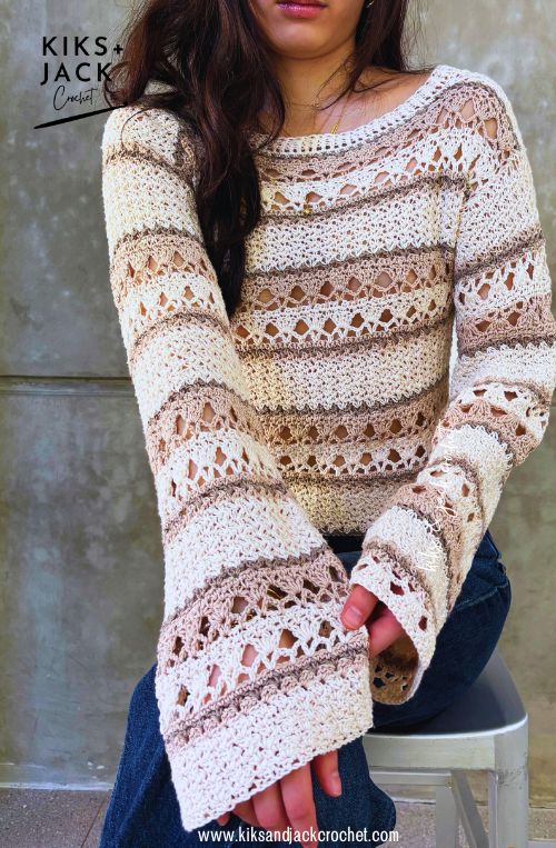 Birch Easy Long Sleeve Crochet Top Free Pattern