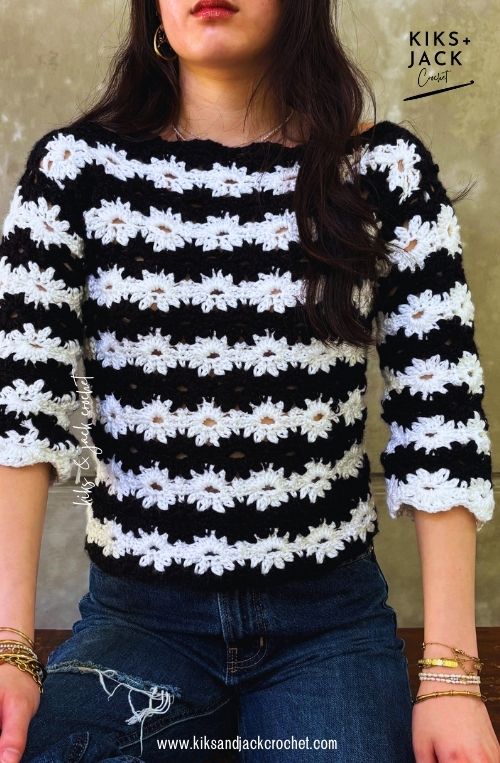 Esther Easy and Beautiful Flower Crochet Sweater