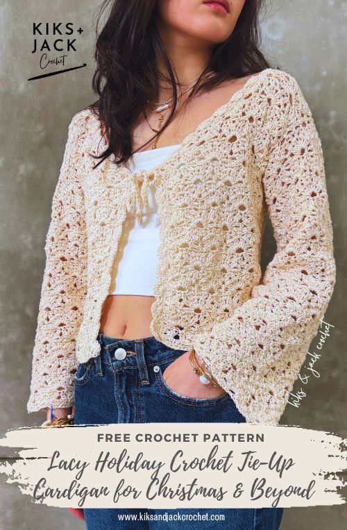 Holiday Crochet Tie-Up Cardigan Free Pattern